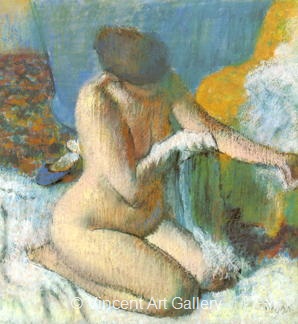 Kneeling Woman drying het left Elbow by Edgar  Degas