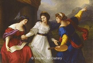 Hesitating Between the Arts of Music and Painting by Angelica  Kauffmann