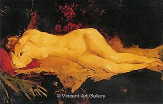 "Reclining Nude" by George Hendrik  Breitner
