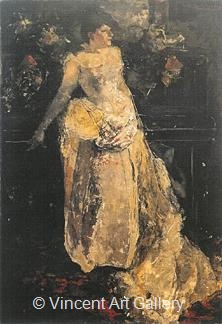 "Portrait of Mrs. Mann-Bouwmeester as Francillon by George Hendrik  Breitner