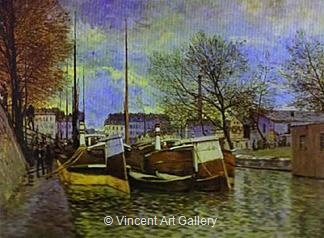 The Saint-Martin-Canal by Alfred  Sisley