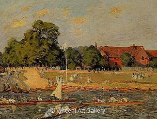 Regatta at Hampton Court by Alfred  Sisley