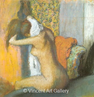 Woman drying her Neck, Side View by Edgar  Degas
