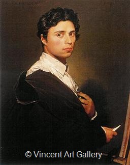 Ingress - Self-Portrait at the Easel by Jean-Auguste-Dominique  Ingres