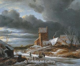 Winter Landscape by Jacob Isaacz van Ruysdeal