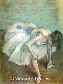 Sitting Dancer, Massaging her left Ankle by Edgar  Degas