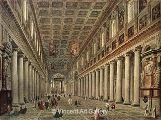Interior of Santa Maria Maggiore by Giovanni Paolo  Pannini