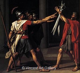 The Oath of Horatii, detail by Jacques Louis  David