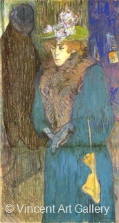 Jane Avril in the Entrance of the Moulin Rouge by Henri de Toulouse-Lautrec