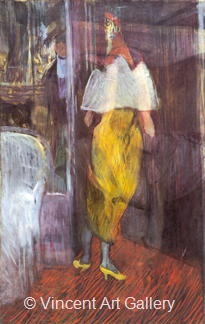 Woman in Evening Dress at the Door of a Box by Henri de Toulouse-Lautrec