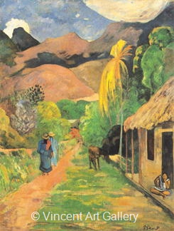 Street in Tahiti by Paul  Gauguin