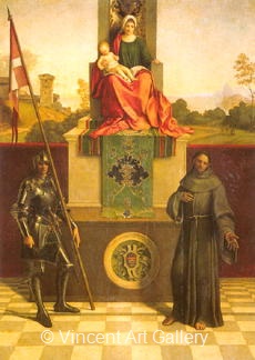 Throning Madona with the Holy Franciscus and Liberalis by   Giorgione