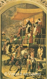 The Inquisition under Chairmanship of the Holy Dominicus by Pedro  Berruguete