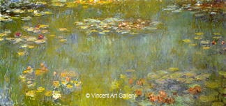 Green Reflections on the Water-Lily Pond by Claude  Monet