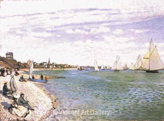 Regatte at Sainte-Adresse by Claude  Monet