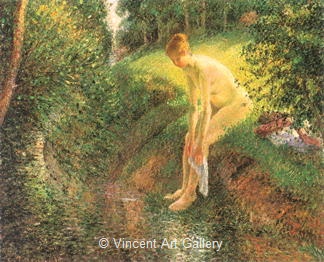 Bather in the Woods by Camille  Pissarro