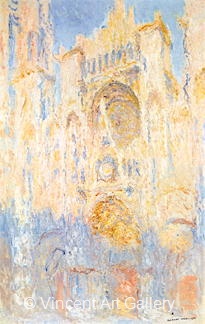 Rouen Cathedral at the End of the Day (Sunlight Effect) by Claude  Monet