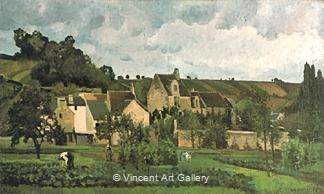 L'Hermitage at Pontoise by Camille  Pissarro