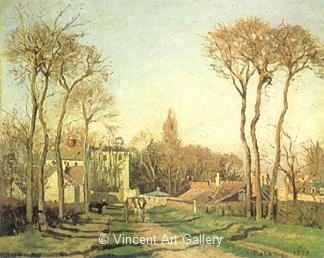 Entering the Village of Voisins by Camille  Pissarro