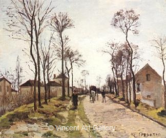 The Road to St-Cyr at Louveceinnes by Camille  Pissarro