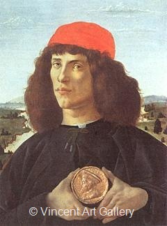 Portrait of a Man with the Medal of Cosimo the Elder by Sandro  Botticelli