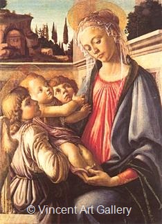 Madonna and Child and Two Angels by Sandro  Botticelli