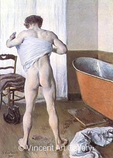 Man at his Bath, Drying Himself by Gustave  Caillebotte