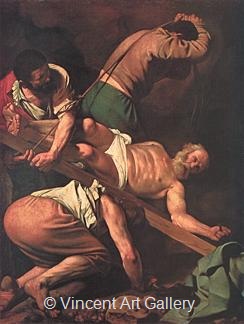 Crucifixion of Saint Peter by Michelangelo M. de Caravaggio