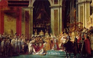 Consecration of the Emperor Napoleon I and the Coronation of the Empress Josephine by Jacques Louis  David