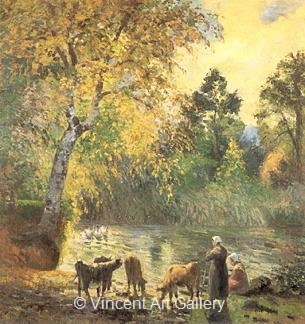 Autumn: Montfoucault Pond by Camille  Pissarro