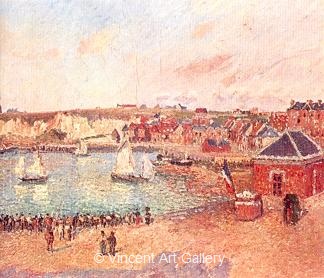 L' Avant-port Dieppe by Camille  Pissarro