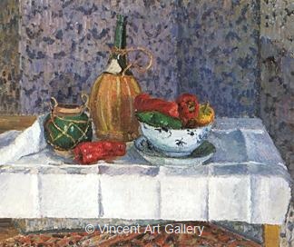 Still Life with Spanish Peppers by Camille  Pissarro
