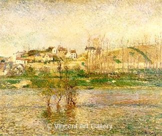 Flood in Pontoise by Camille  Pissarro