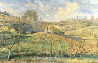March Sun, Pontoise by Camille  Pissarro