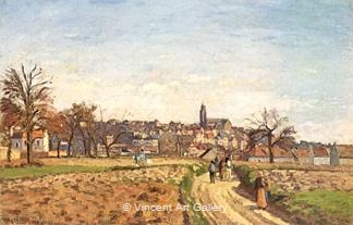 View of Pontoise by Camille  Pissarro