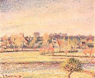 Frost, View from Bazincourt by Camille  Pissarro