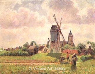 The Knocke Windmill, Belgium by Camille  Pissarro