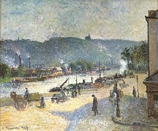 The Quays at Rouen by Camille  Pissarro