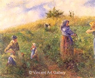 Picking Peas by Camille  Pissarro