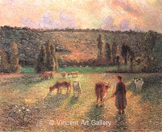 Cowgirl at Eragny by Camille  Pissarro