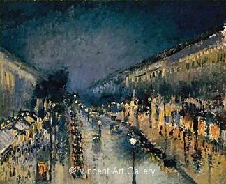 Boulevard Montmarte, Night by Camille  Pissarro