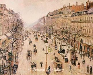 Boulevard Montmarte, Morning, Grey Weather by Camille  Pissarro