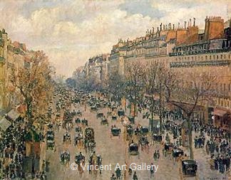 Boulevard Montmartre, Afternoon, Sunshine by Camille  Pissarro