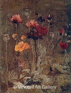 Still Life with Scabiosa and Ranunculus by Vincent van Gogh