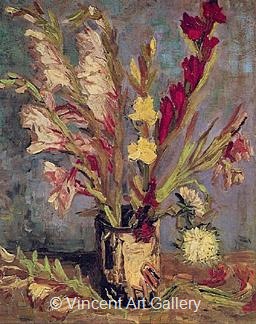 Vase with Gladioli by Vincent van Gogh