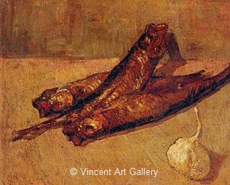 Still Life with Bloaters and Carlic by Vincent van Gogh