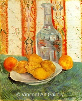 Still Life with Decanter and Lemons on a Plate by Vincent van Gogh