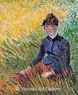 Woman Sitting in the Grass by Vincent van Gogh