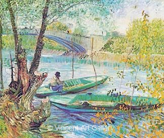 Fishing in the Spring, Pont de Clichy by Vincent van Gogh