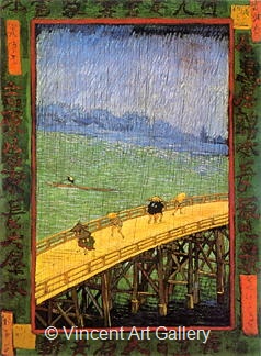 Japonaiserie: Bridge in the Rain (after Hiroshige) by Vincent van Gogh